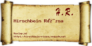Hirschbein Rózsa névjegykártya